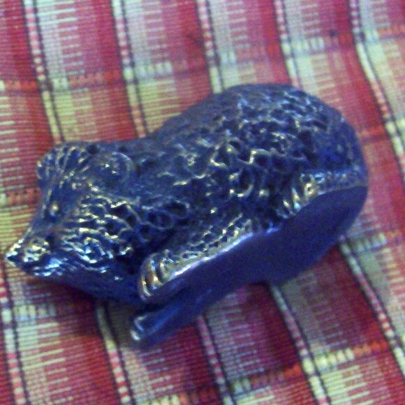 Miniature Metal Hedgehog Figurine Collectible Lucky Hedgehog - Picture 3 of 6